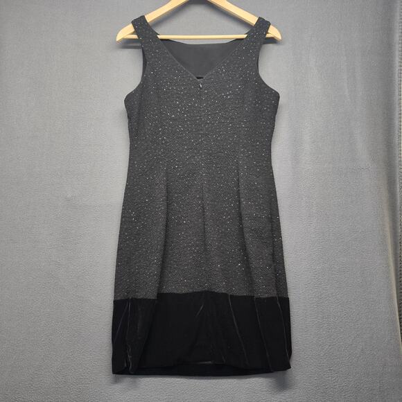 Jessica Howard Dresses & Skirts - Jessica Howard Dress Womens 10P Black Metallic Sheath Sleeveless Evening Velvet
